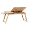 Portable Bamboo furniture Laptop Stand Foldable Desk Notebook Table Height Adjustable Computer Bed Tray
