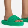 Gotchu düz form kaydırıcı sandalet özelleştirme diğer türler yeşil marka lüks kare terlik aksesuarları ayakkabı kadın unisex büyük boyutlu taban el yapımı kalite sl