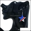 Earrings Necklace Jewelry Sets New Pentagram Love Hearts America Flag Crystal Pendant Eardrop Necklaces Dangle Stars Women Ladies Drop Del