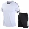 Summer Men Sportswear Gym Fitness Basketball Tennis Football Sports Suit Kläder som kör jogging Sport Träning Duits W220418