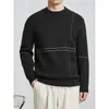 Men's Sweaters Men Autumn Winter Knitted Sweater Simple Unique Line Gentlemen Handsome Casual Daily Comfy Skin-Friendly Knitwear PulloverMen