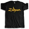 メンズTシャツメンズMEN O-Neck TシャツブランドTシャツBlack Zildjian Cymbals Drums Drummer Giutar Music Turkishヒップホップシンプルスプライシング