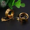 KUBOOZ Acciaio inossidabile Golden Bee Catena Spider Ear Tunnel Calibri Penetranti per il corpo Gioielli Orecchino Espansori Barelle Intero 6mm4223352