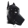 Head Hood Full Cover Faux Leather Bondage BDSM Restraints Slave Dog sexy Game Toy