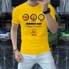 T-shirt męskie cekiny moda marka haftowa trend 2022 Summer Nowy projektant żółty męski tee przystojny dojrzały mężczyzna wysokiej jakości odzież M-4xl