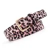 Belts Vintage Animal Leopard Leather Belt Women Black White Gold Buckle Female Waist Jeans Cheetah BeltsBelts