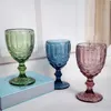 Nieuwe Retro Vintage Relief Rode Wijnbeker Gravure Embossing Glas Huishoudensap Drinken Champagne Goblet Diverse Goblets op zee BBA13106