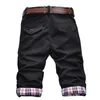 Shorts décontracté és pantalons hommes grande taille été court Plaid Patchwork poches boutons cinquième plage ample 220524