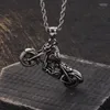 Colares pendentes punk aço inoxidável chariot de titânio caveira de titânio motocicleta jóia tendypenda
