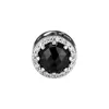 Andy Jewel 925 Sterling Silber Perlen DSN Evil Queen'S Black Magic Charm, schwarze Kristalle, klare CZ-Charms, passend für Schmuck im europäischen Pandora-Stil