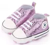 First Walkers Infant Bling Sequins Star Shoes Kids Designer schoenen Baby Boys Girls Lace-Up Soft Bottom Shoe