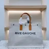 2022 Tendencia de moda Bolso de mujer Rive Gauche Tote bolso de compras bolsos top lino Grande 2023 viaje Crossbody Hombro