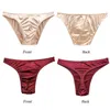 4PCS/Bag Mens slipjes Sexy Satin Silky Underwear Sissy Gay For Man Solid Color Hoge kwaliteit t-back G-stringbriefs Veel stijlen T220816