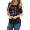 Customized Print Women T Shirt Summer DIY Your like P o or Cross Off Shoulder Casual Tshirt Femme Tops for Female 220614