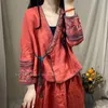 民族服女性ファッションヴィンテージチャイナ州トップスコート伝統的な中華風レトロエレガントなQipao Robe Gown Shirtブラウスオリエンタル