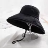 Chapeau de soleil d'été souple Big Brim Sun Beach Hat Fashion Ladies Coton Bucket Casual Travel Fisherman Cap