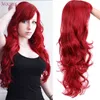 Houyan 22 pouces longue perruque ondulée avec Bang cheveux rouges Cosplay résistant à la chaleur synthétique s 220622