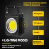 Utomhusbelysning Super Bright Mini Ficklight Camping Light Cob Keychain Arbetsljus laddningsbar strålkastare med stark magnet IP64 Vattentät