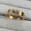 Anel de amor 18K 3,6 mm V material dourado nunca desbotará anel simples reproduções oficiais de marca de luxo com caixa de contador anéis de casal moda presentes premium