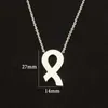Pendant Necklaces Breast Cancer Awareness Ribbon AIDS Necklace Stainless Steel Charm Gold Rose Love Charity Warm Scarf CharmsPendant