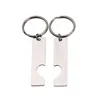 Keychains 100% en acier inoxydable Puzzle des porte-clés Blanks pour grave or / rose or / couleurs argentées en métal puzzle à haut polir 10pair enek22