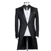 Herenpakken Blazers Classic Black Men Tuxedos Custom Made Peaked Revers Slim Fit 1 Stuk Set Bruiloft Formele Grooms Blazer