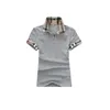 2022 DESIGE WOMENS Polos maglietta Tartan Plotone Plotone Bianco Bianco Nero manica corta Coppia sciolta Coppia Abito camicie per donne con FR7720409