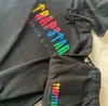 hoodie Trapstar rainbow towel embroidery decoding hooded sportswear men and women sportswear suit zipper trousers Size S-xl