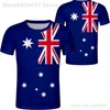 Australia T Shirt Free Custom Made Numer Numer Modna Czarna biała szare czerwone koszulki Aus Country T-shirt Nation Au Flag odzieżowy Top 220702