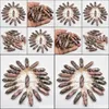 Arts et artisanat Gold Copper fil Stone Natural Stone Rhodochrosite Charms Hexagonal Healing Reiki Point Pendants pour bijoux Maki Sports2010 DH91Q