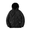 Herrenjacken Winter Herren Kapuzenmantel Warm Halten Fleece Verdickt Blase Ins Einfache Mode Urban Einfarbig Trend Jugend Hübsche JackeHerren