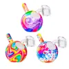 Cachimbos de água com 10mm 45 graus banger de quartzo diferentes padrões Dab Rigs Cachimbos de água Acessório de fumaça bongs de silicone cachimbo de fumaça