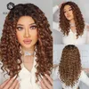 Peruker kvinnor syntetiska peruker Nya ankomst Medium Split Brown Full Head Liten Curly Wig Women's Lace 13x5x1lace 220601