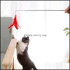 ألعاب Cat Supplies Pet Home Garden Rigeners Telescopic Stick Toy Rods Kitten Funny Solid Wood Handle Play 80 سم تسليم التسليم 20