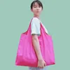 DHL100pcs Shopping Bags Women Nylon Foldable Recycle Grocery Fashion Female Supermarket Shopper Bag