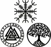 3PCS Viking Decor 15 'Metal Wall Art | Viking Compass Valknut Tree of Life