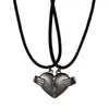 Pendant Necklaces 2Pcs Magnetic Couple Lovers Patchwork Heart Metal Necklace Personalized Fashion Valentine's Day Jewelry GiftsPendant