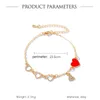 Charme Bracelets Kpop Coeur Rouge Bracelet Pour Femmes Modèles Simple Creux Amour Doux Étudiant Copines Cadeau Mode Bijoux 2022 Inte22