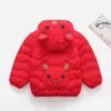 Cute Bear Girls Down Jacket Keep Warm Casual Autunno Inverno Ragazzi Giacca con cappuccio Zipper Baby Capispalla 2 3 4 5 anni Abbigliamento per bambini J220718