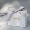 Creative Mini Gray Marble Present Bag Box för fest Baby Shower Paper Chocolate Packagewedding Favors Candy Boxes 220705