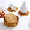 6 шт. Whate Rattan Goasters Preakers Установить ручной изоляционный круглый держатель с подкладкой для хранения Кубок для дома для домашнего декора