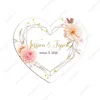 Love Heart Floral Dostosowanie Wesela Spersonalizowane naklejki Walentynki Walentynki Dekoracje prysznicowe nałogowe 220613