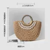 Borse per la spesa Semicerchio Shell Paglia Borsa da donna in rattan intrecciato a mano per Bohemia Travel Beach Clutch Borse Donna 220412