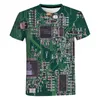 Camiseta con estampado 3D de placa de circuito para hombre y mujer, camiseta informal de verano con Chip electrónico de manga corta, ropa de calle Harajuku, camiseta de gran tamaño 220712