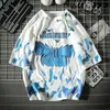 T-shirts pour hommes T-shirts pour hommes 2022 Harajuku Hip Hop T-shirts à manches courtes Blue Butterfly Shirt Hommes Casual Tops Streetwear Oversized Cotton