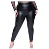 Dames plus size broek leggings voor vrouwen big 4xl 5xl zwarte meisjes spandex kleding faux lederen pu leggingswomen's