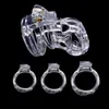 Erotica Adult Toys New 2 shape plastic Male cock lock penis with 4 rings Chastity device cage CB6000S bondage restraint SM sex toy for men 220507