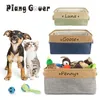 Anpassat namn Dog Toy Basket Cat Pet Foldbar Box Print Personliga ID -förvaringskorgar för klädtillbehör 220510