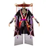 Genshin Impact Kunikuzushi Scaramouche Costume Cosplay Abiti Abito Uniformi Carnevale di Halloween Scarpe Parrucca