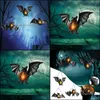 Party Decoration Halloween Led Lantern Hanging Bat Flameless Lamp Outdoors Garden Tree Decorations Drop Delivery 2021 Event Supplies Festi